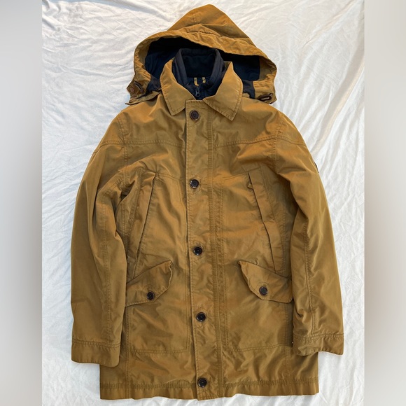 Timberland Khaki/Green 2 In 1 Parka With Removable Blue Liner, Mens Small - Picture 1 of 10